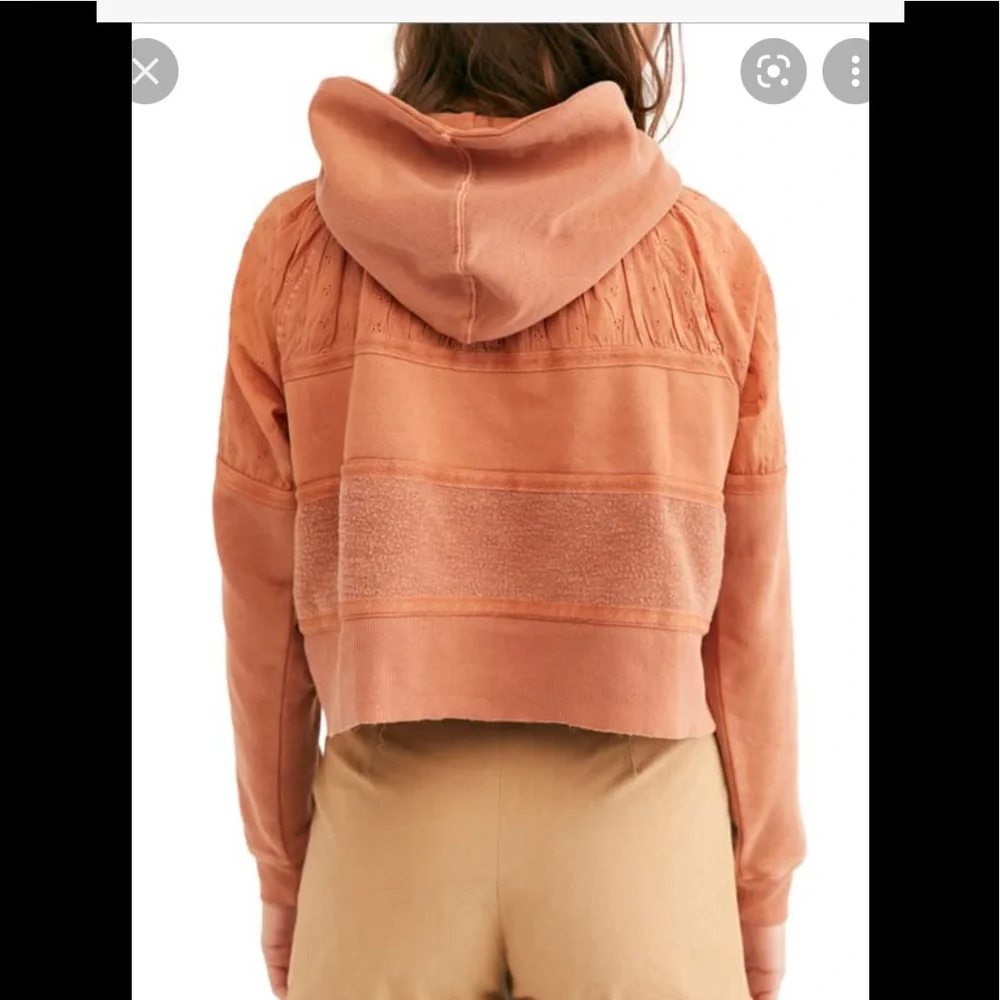 Free people piper pieced crop hoodie size M